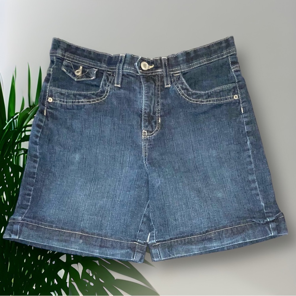 Lee Riders Comfort Waist Blue Denim Shorts Stretch Size 11